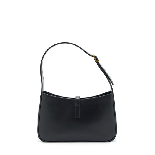 Saint Laurent/ Le5 A7 Hobo Purse Smooth Calfskin Black