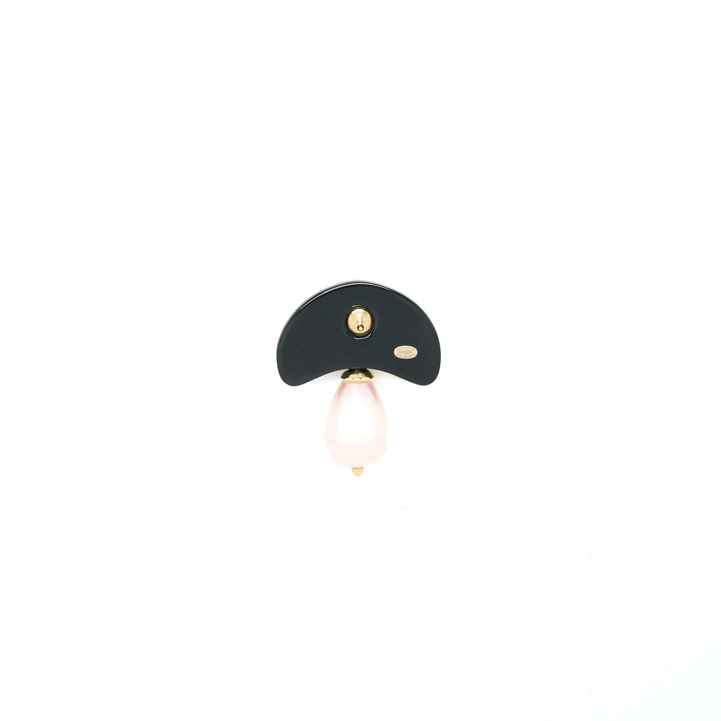 Chanel Mushroom Brooch Pearl Gold Tone