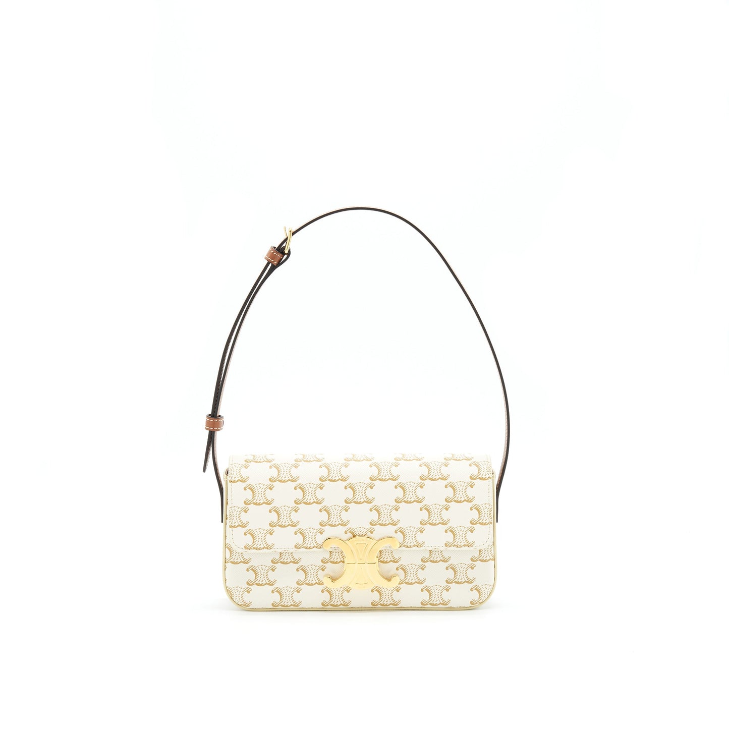 Celine Triomphe Mini Purse Calfskin White