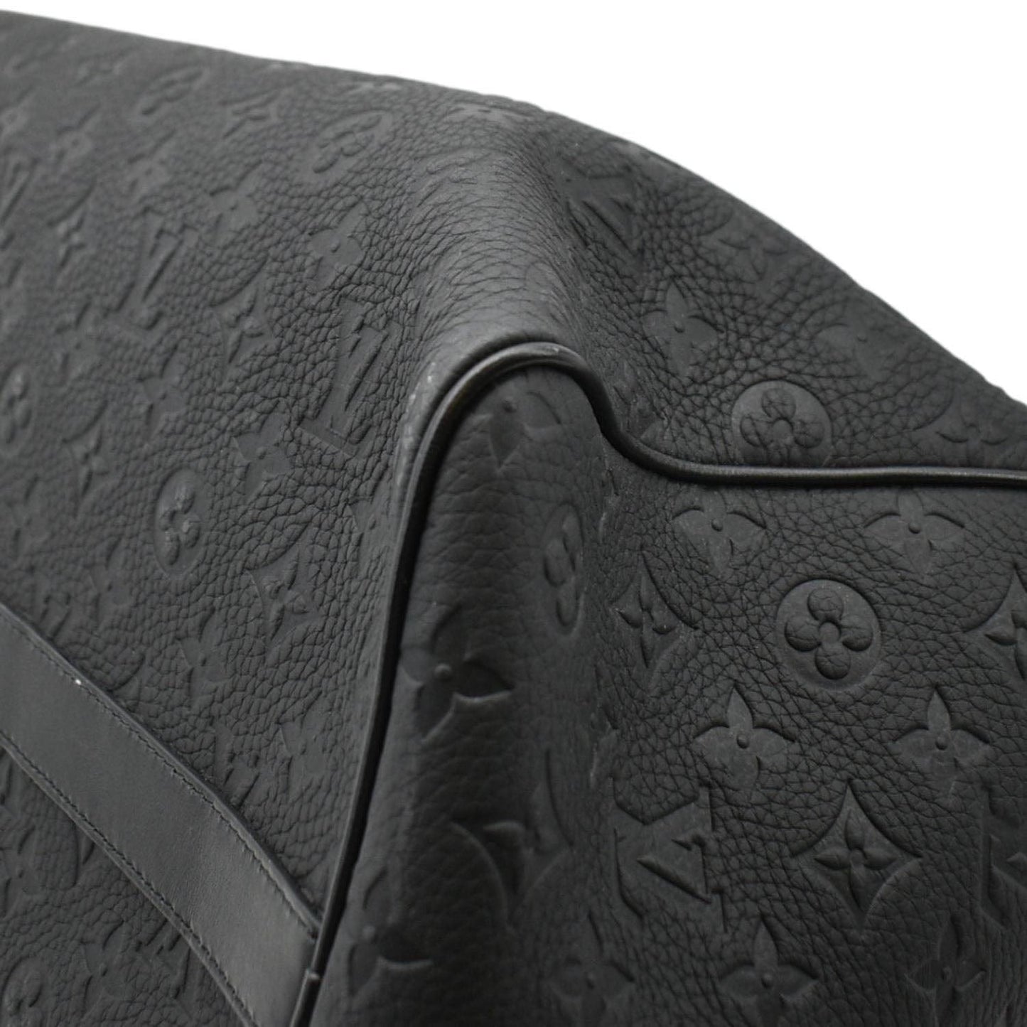 LOUIS VUITTON Keepall 50 by Virgil Abloh Taurillon Leather Travel Bag Absolute Black