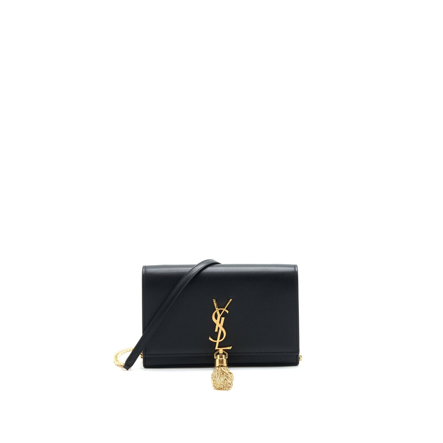 Saint Lauren Kate wallet on chain with Tassel black