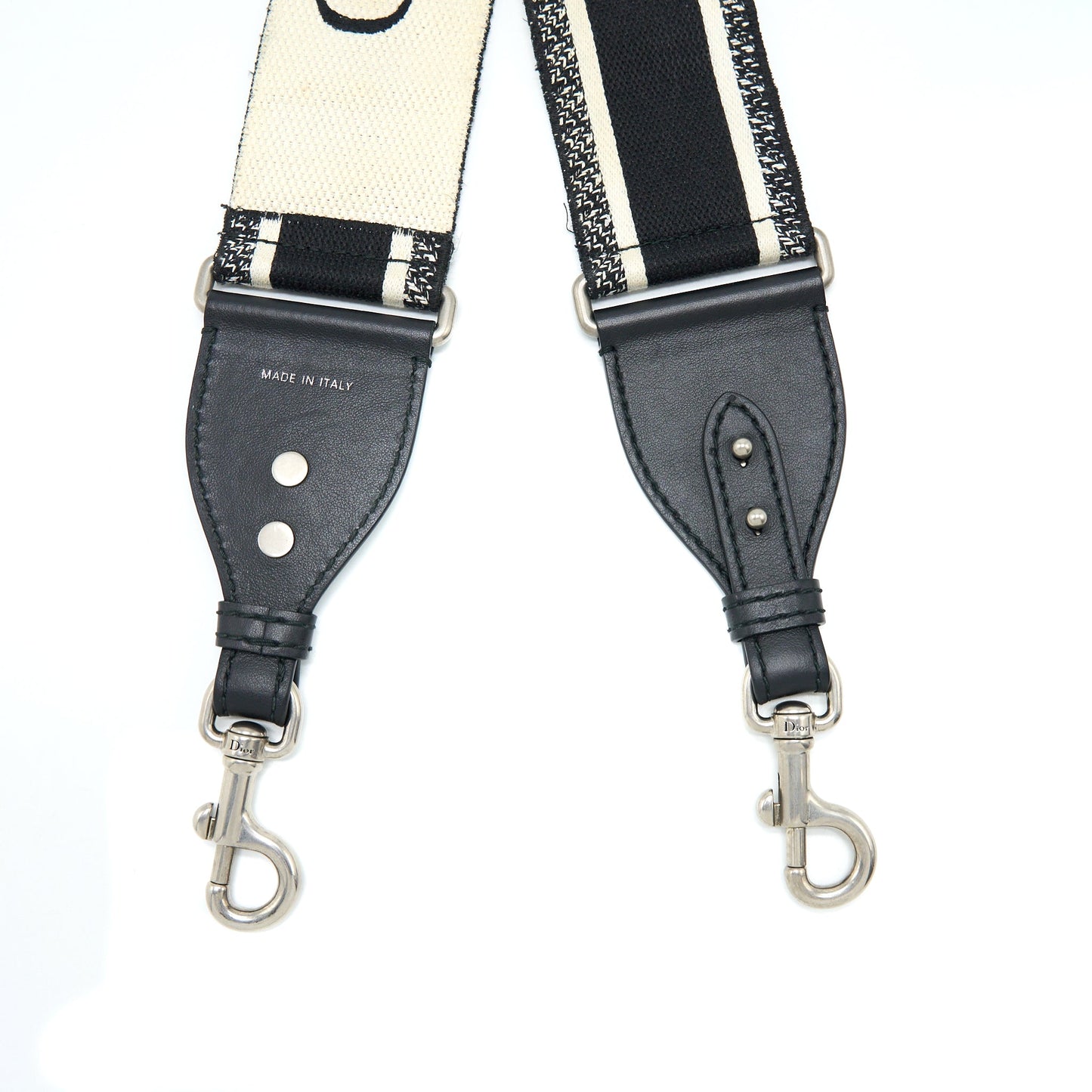 Dior Canvas Embroidered Shoulder Strap Black/White