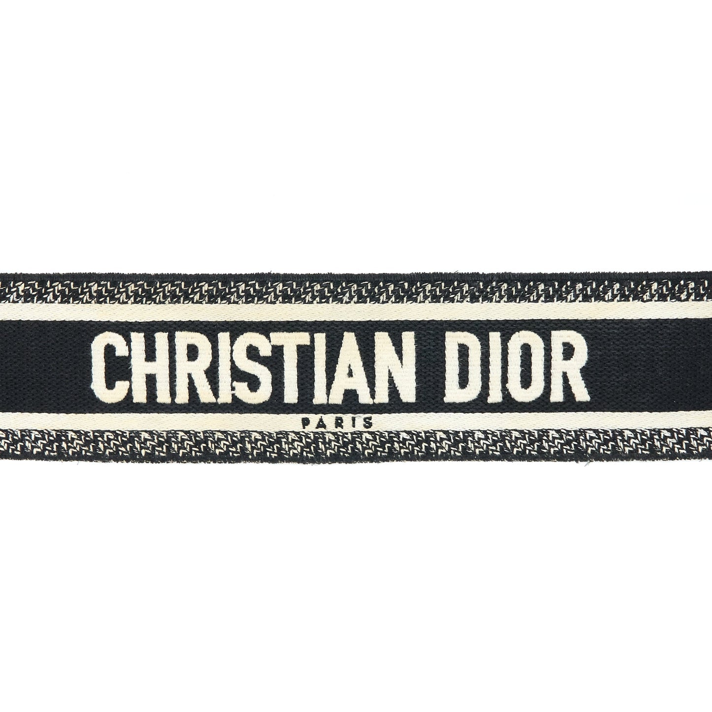 Dior Canvas Embroidered Shoulder Strap Black/White