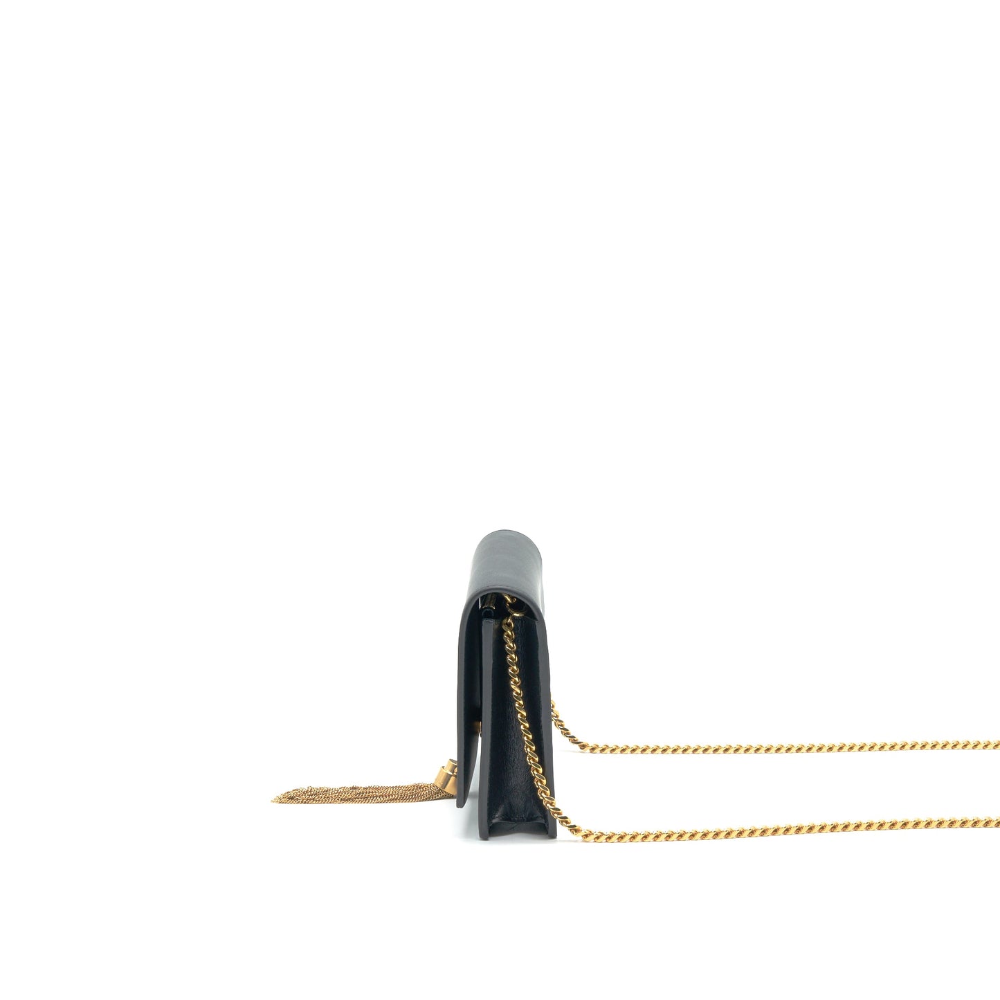 Saint Lauren Kate wallet on chain with Tassel black