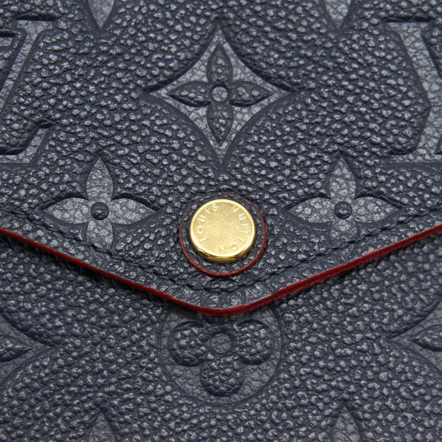 Louis Vuitton Felicie Pochette Monogram Empreinte Leather Marine Rouge
