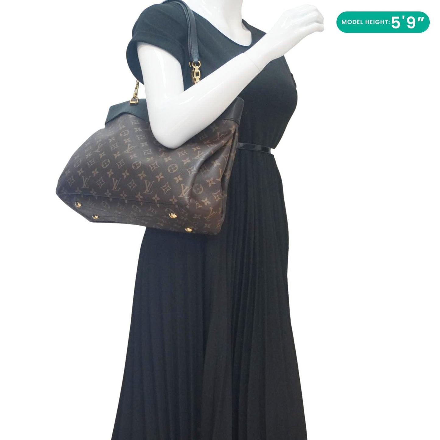 LOUIS VUITTON Pallas BB Monogram Canvas Shoulder Bag Black