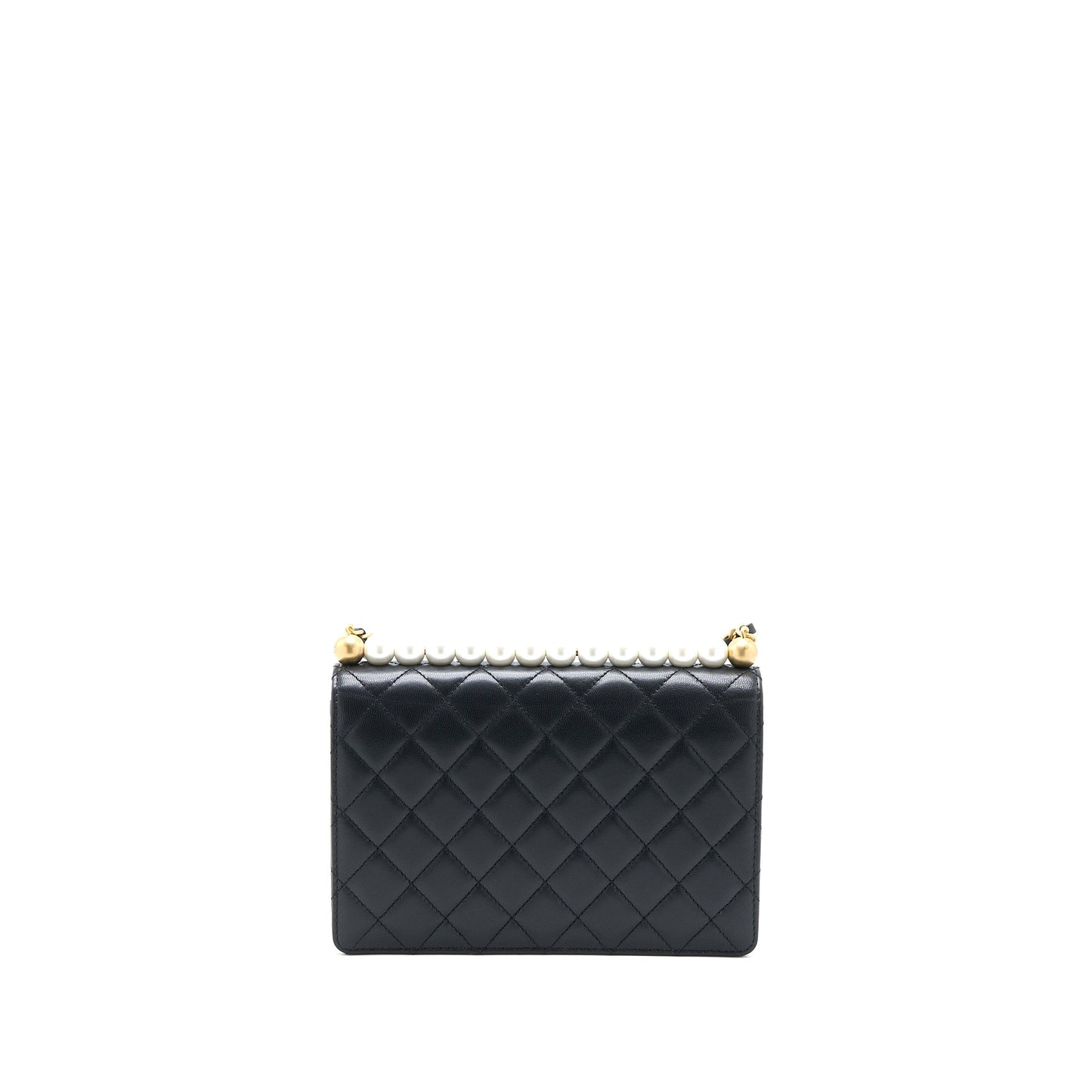 Chanel 20C Pearl Flap Bag Goatskin Black GHW