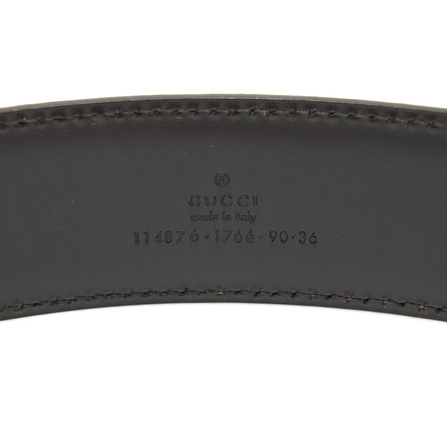 Gucci Buckle Leather Belt White Size90