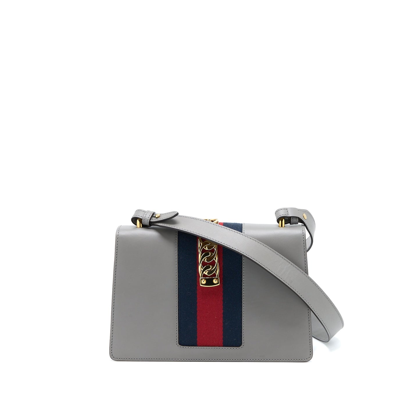 Gucci Small Sylvie Mini Purse Calfskin Grey