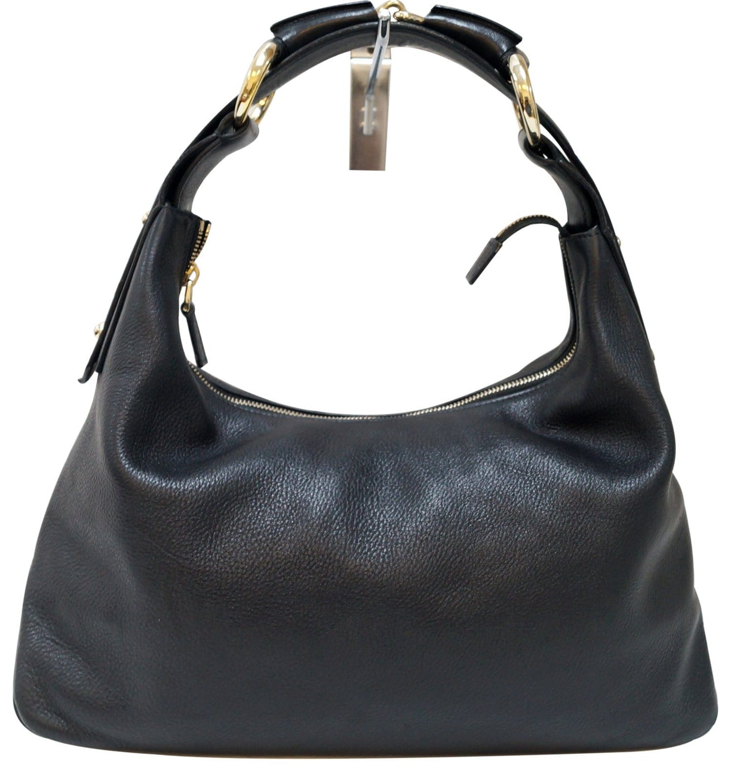 GUCCI Black Leather Horsebit Hobo Bag 115867