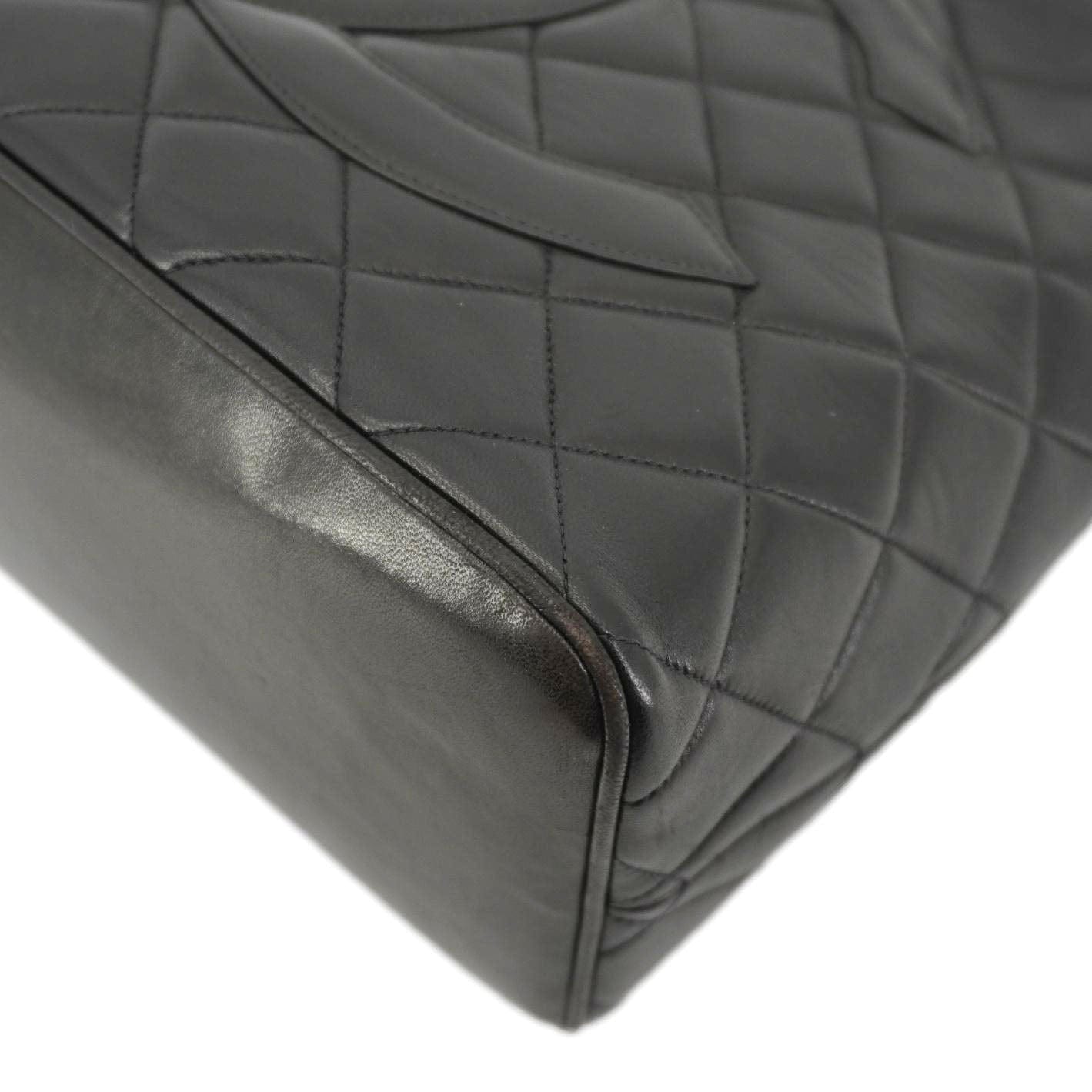 CHANEL Medallion Quilted Leather Tote Bag Black