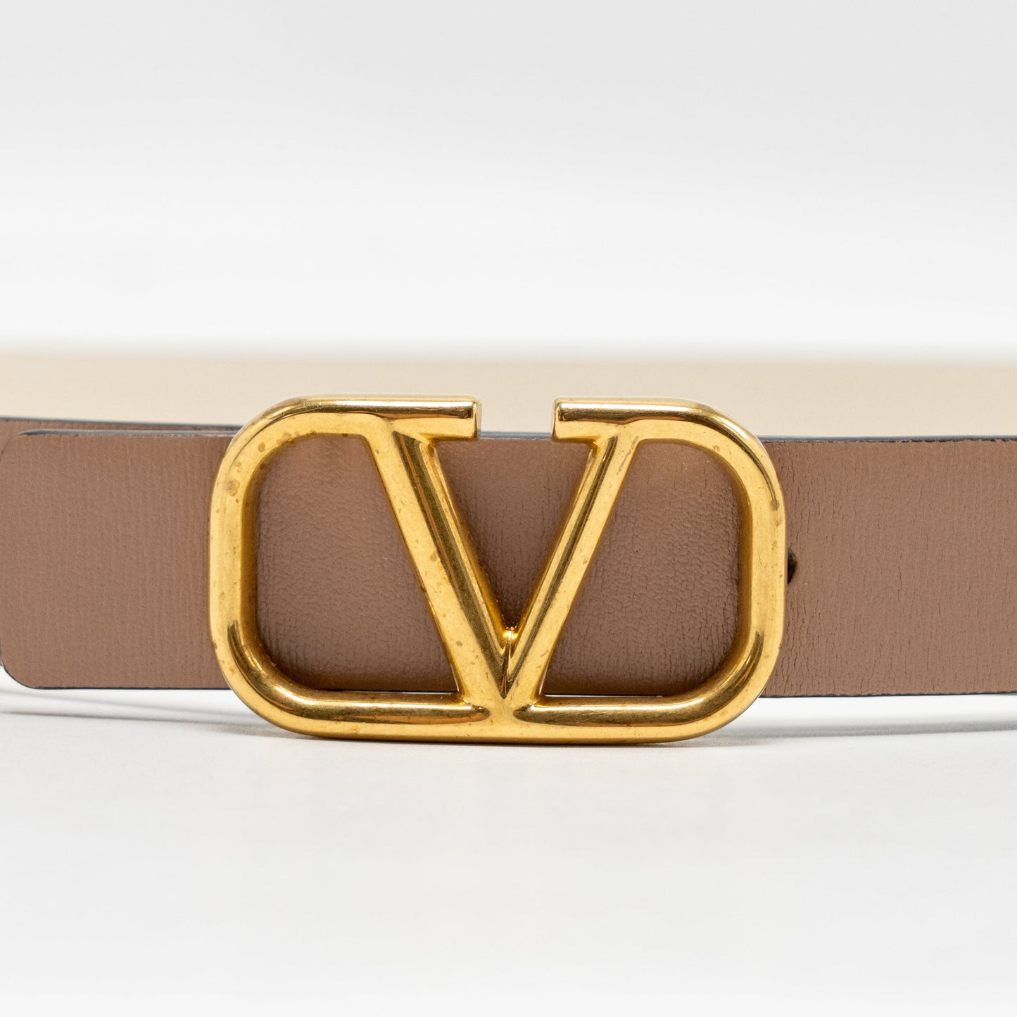 Valentino size 75 Vlogo signature 30mm double side belt calfskin cream/ dark beige