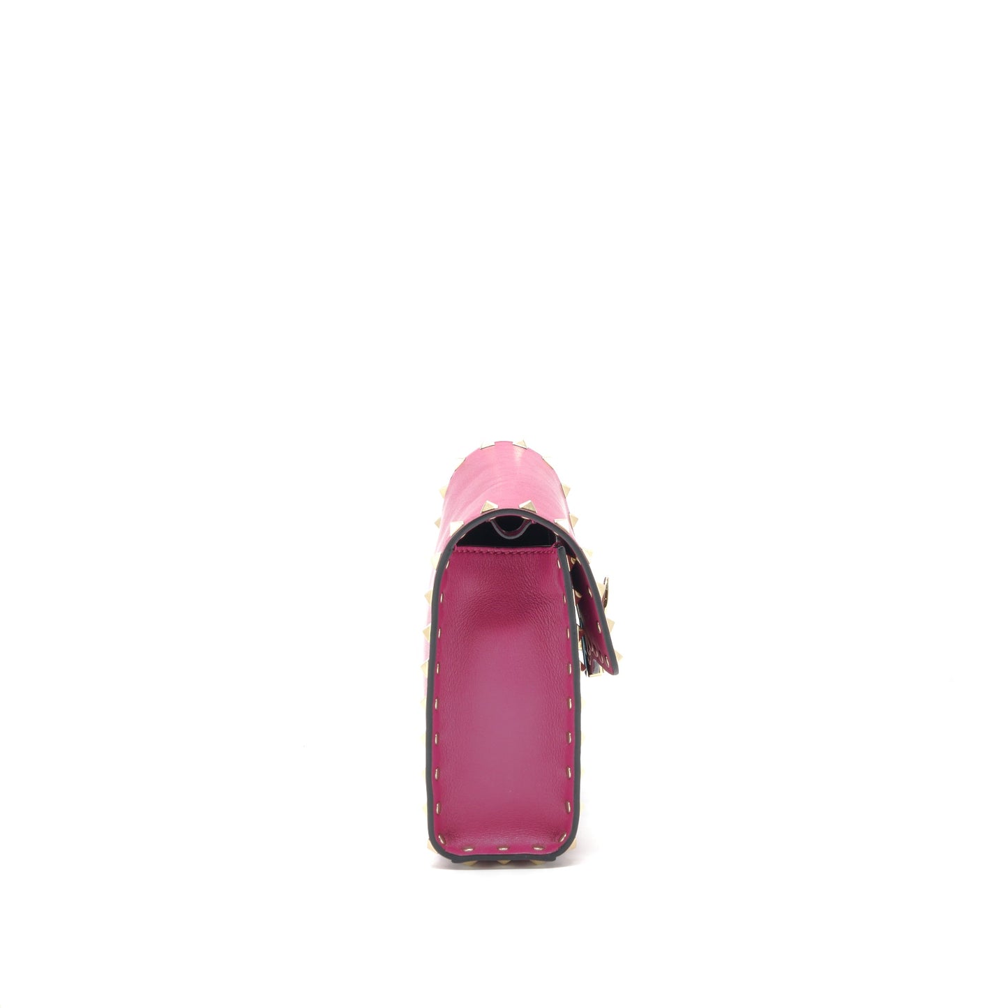 Valentino Rockstud Flap Purse Dark Pink