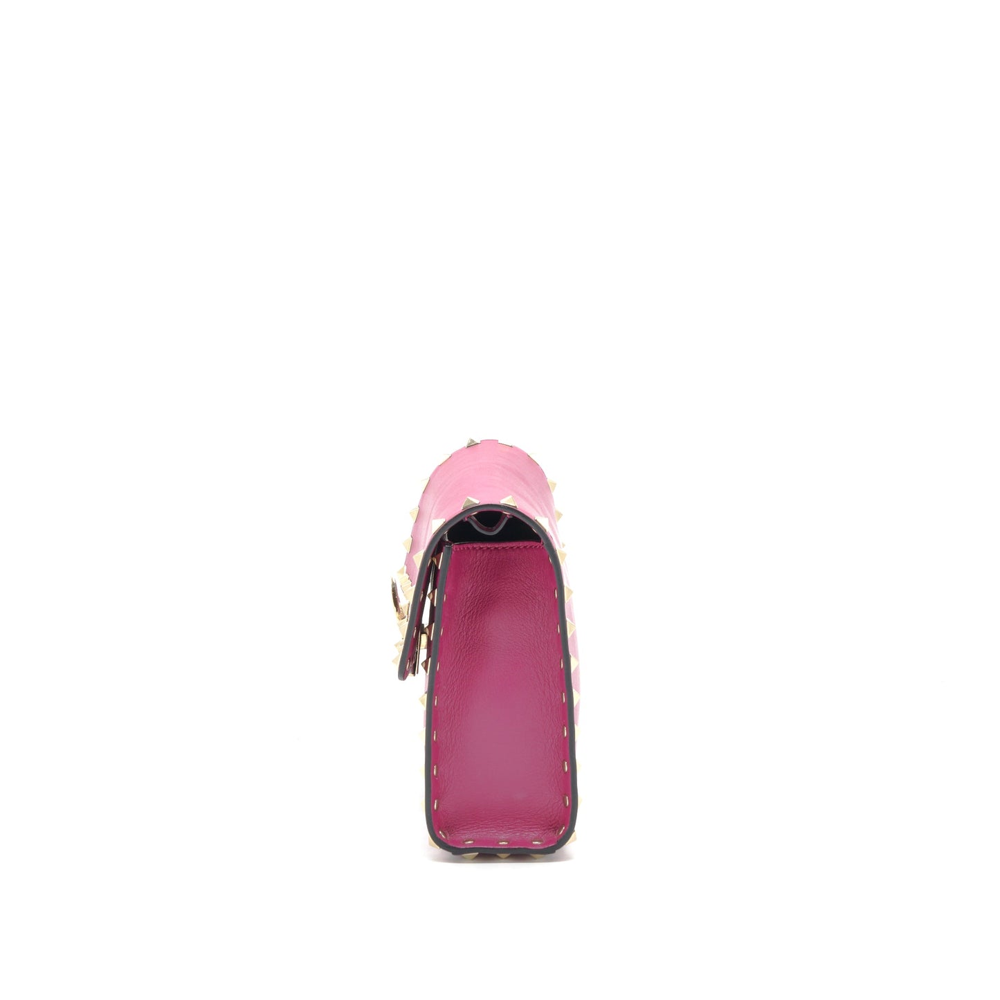 Valentino Rockstud Flap Purse Dark Pink