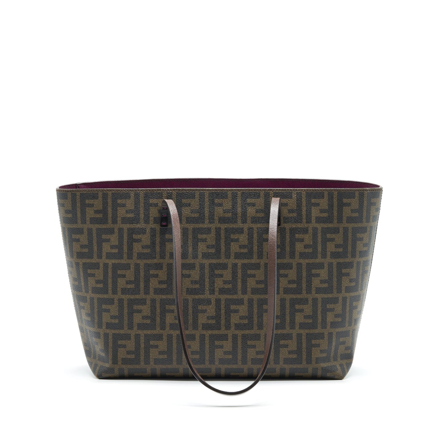 Fendi Monogram Leather Shopper Tote Bag