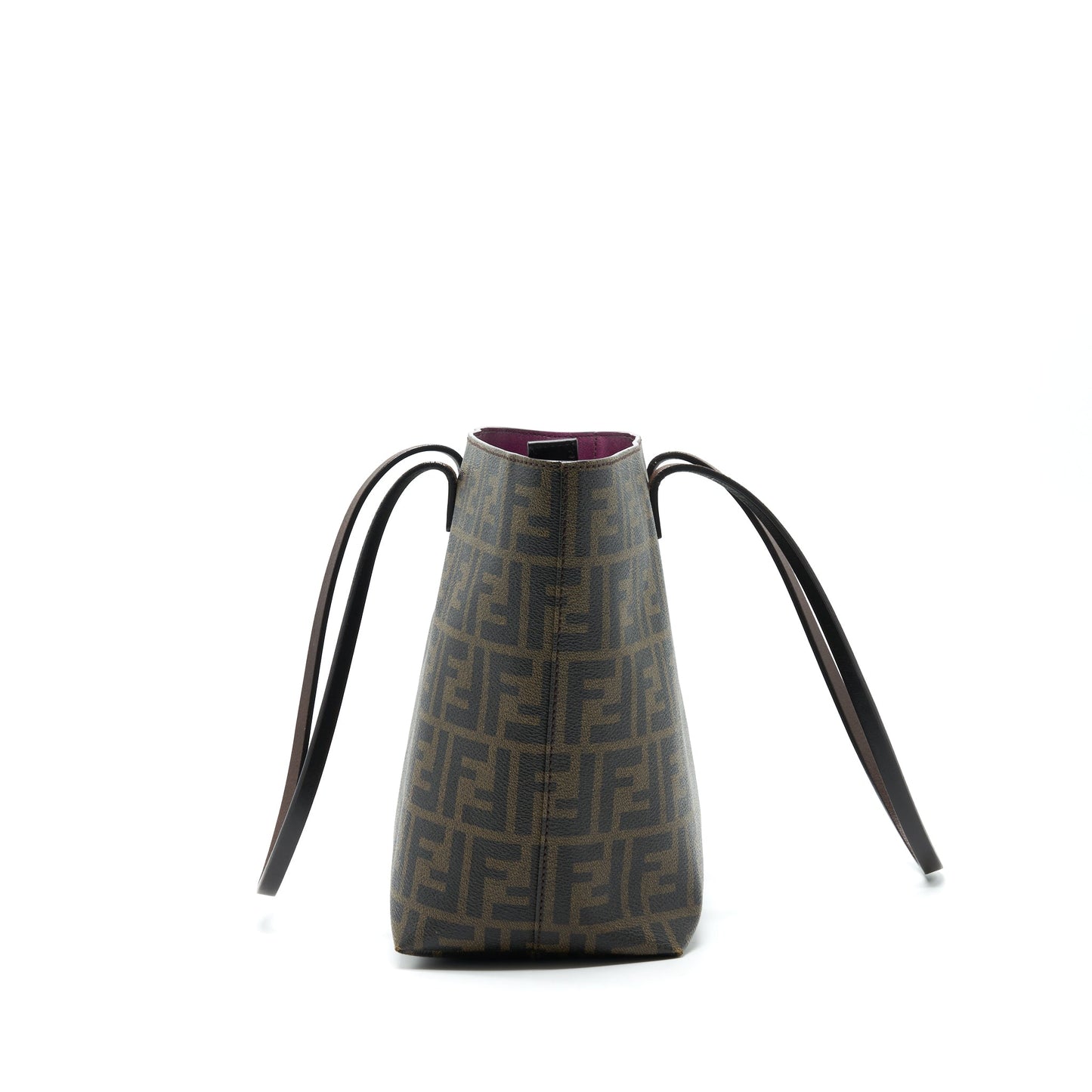 Fendi Monogram Leather Shopper Tote Bag