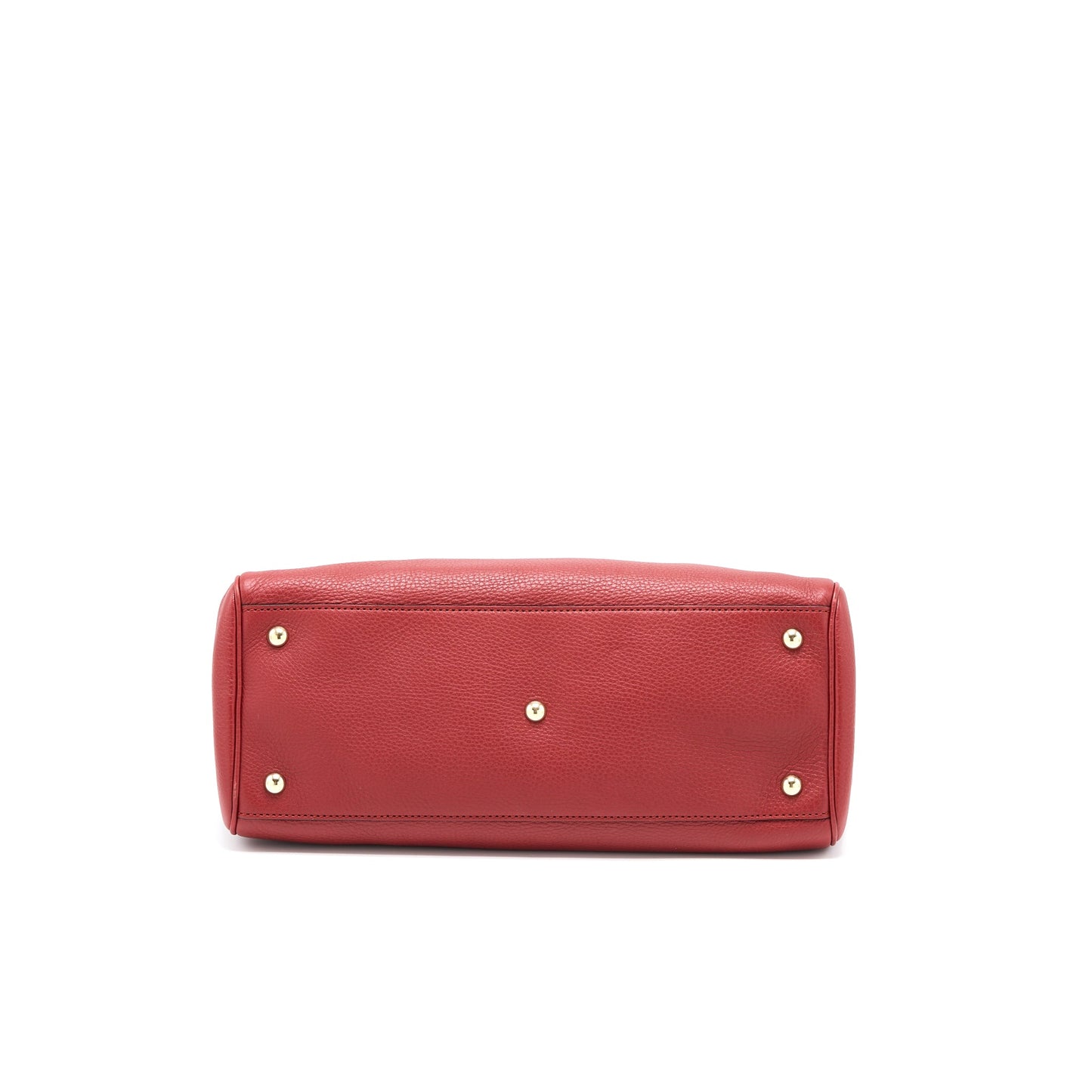 Gucci Crossbody Tote Purse Bamboo Handle Calfskin Red