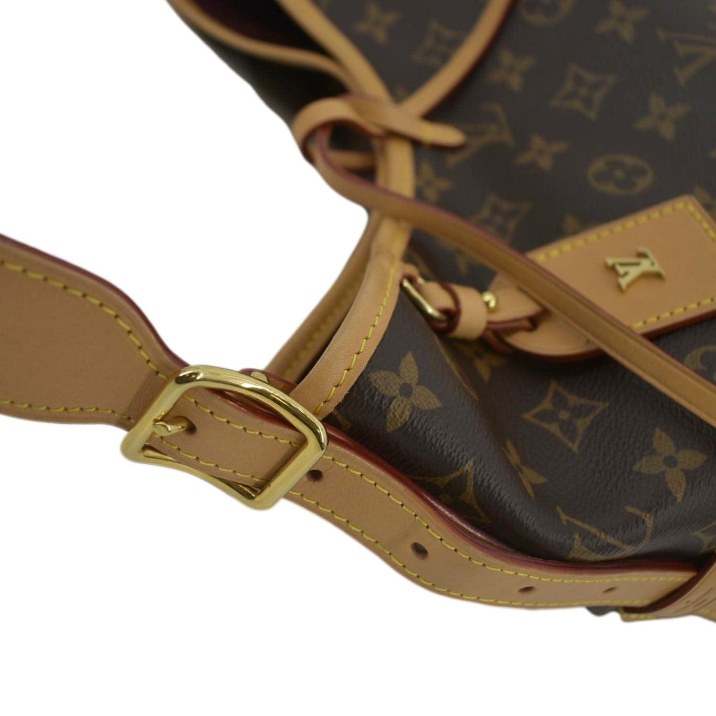 LOUIS VUITTON Carryall PM Monogram Canvas Shoulder Bag Brown