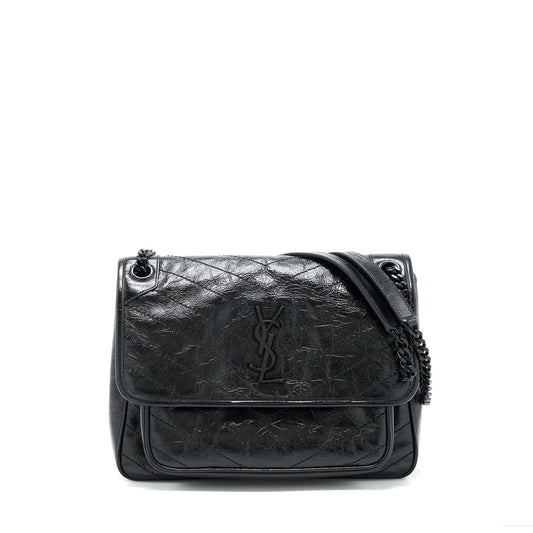 Saint Laurent Medium Niki Purse crinkled Vintage so black