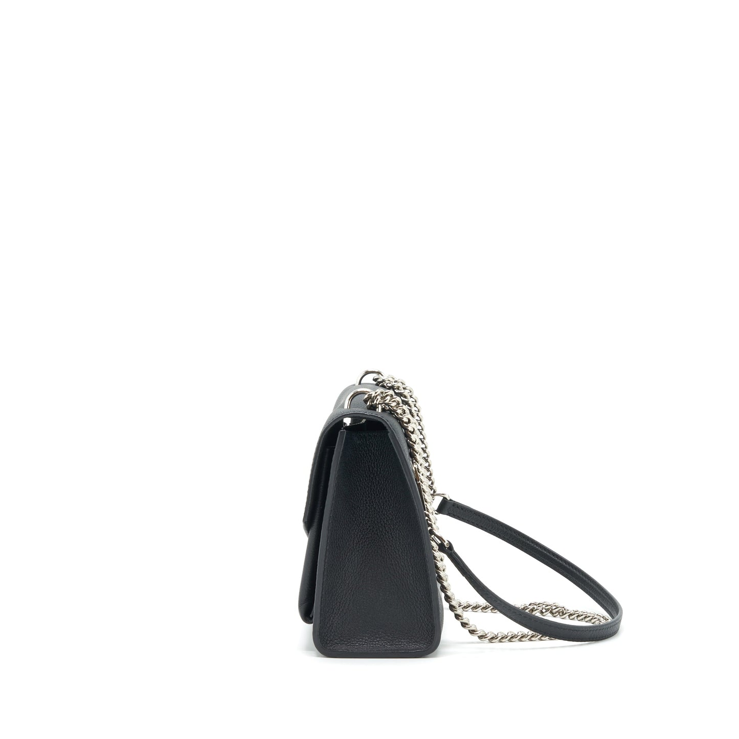 Louis Vuitton Mylockme Satchel Chain Purse Calfskin Black