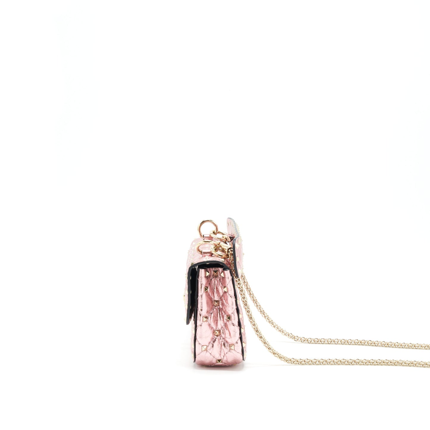 Valentino Garavani rockstud Spike Small leather Mini Purse Metallic Pink