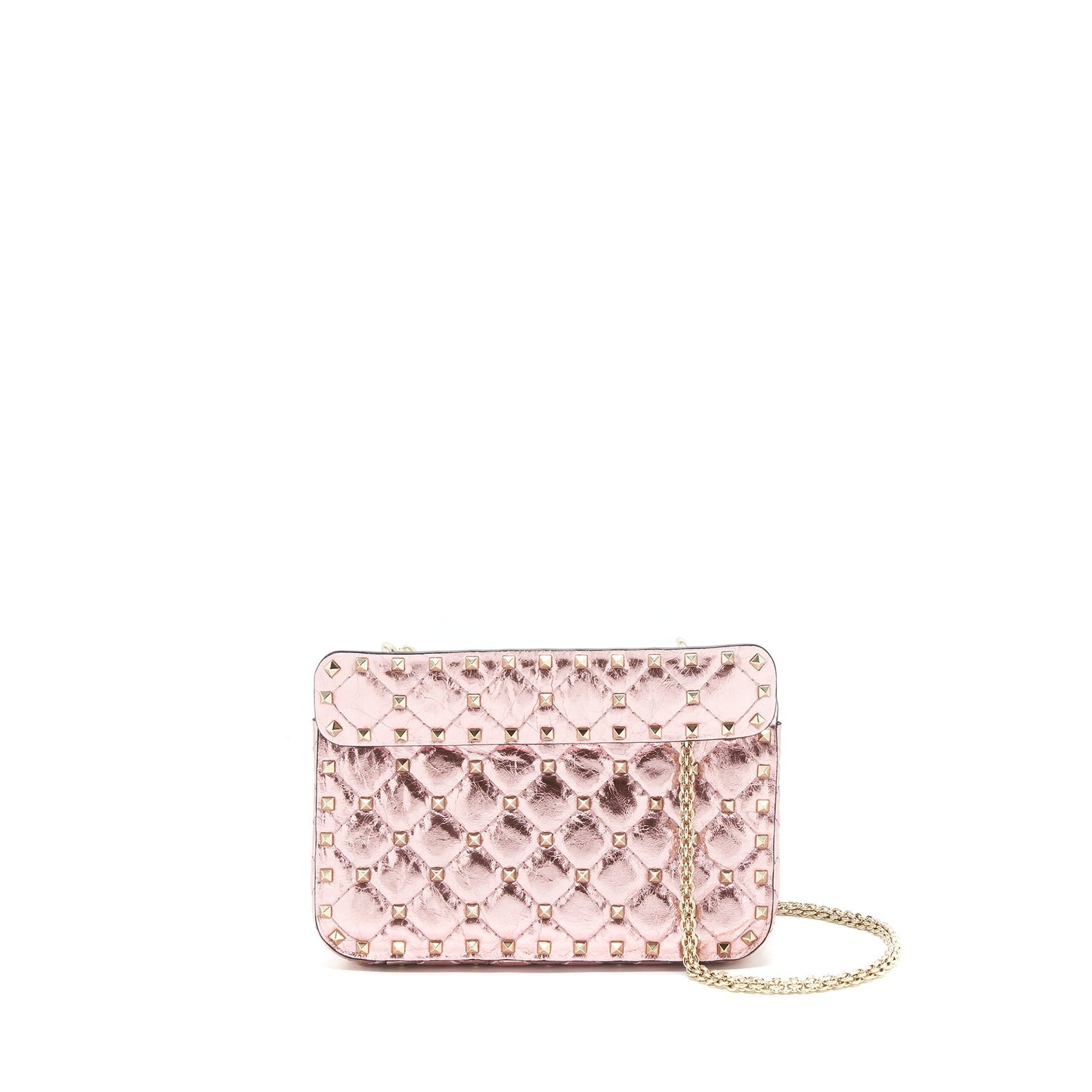 Valentino Garavani rockstud Spike Small leather Mini Purse Metallic Pink