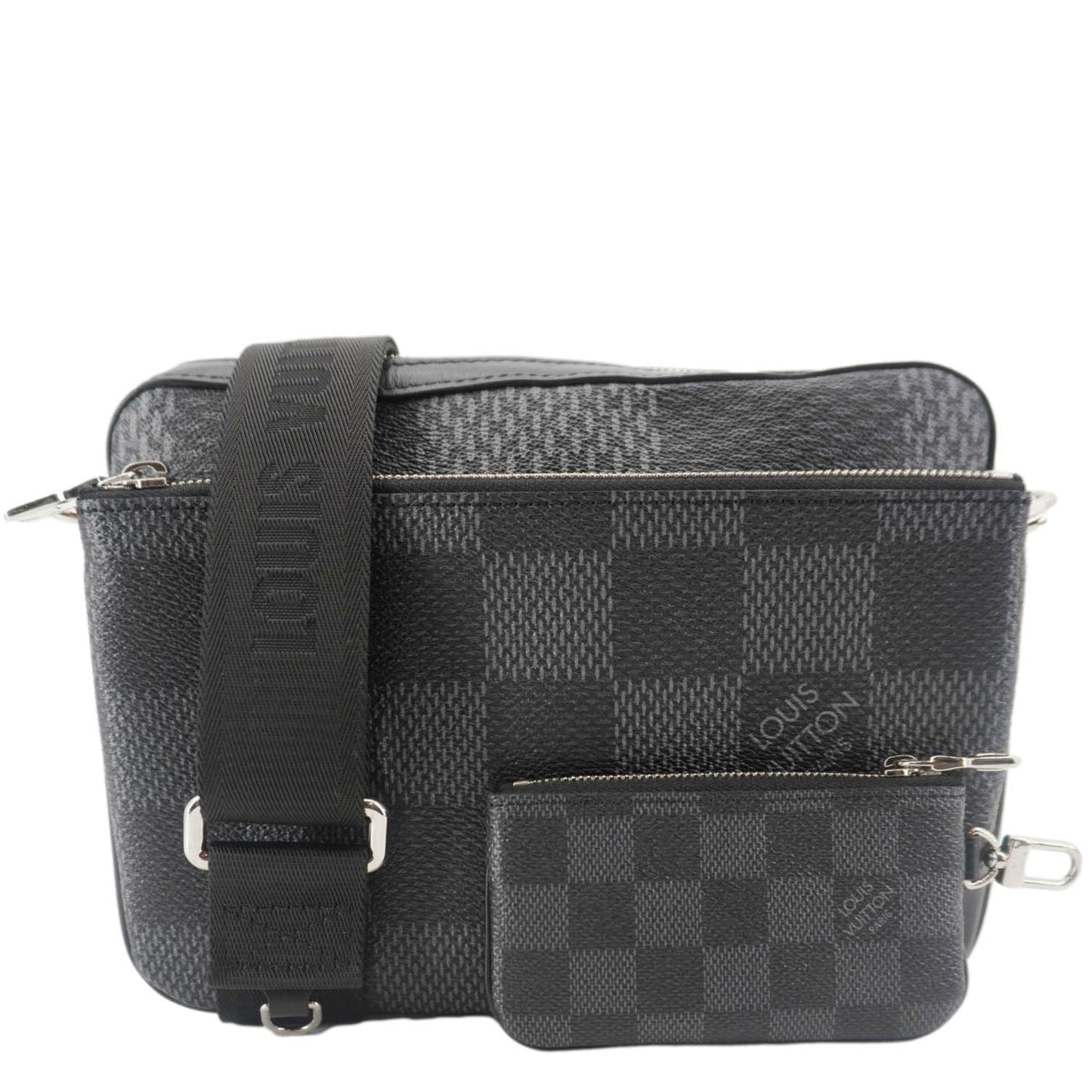 LOUIS VUITTON 3D Trio Damier Graphite Messenger Bag Black