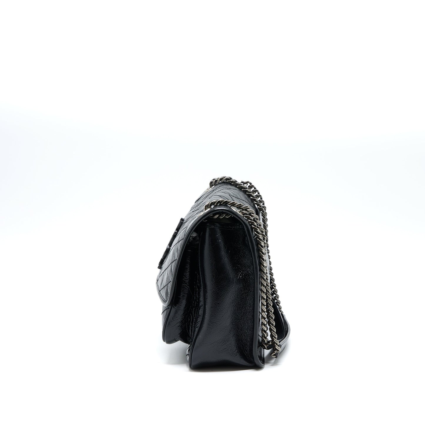 Saint Laurent Medium Niki Chain Purse Aged Calfskin Black Ruthenium Hardware
