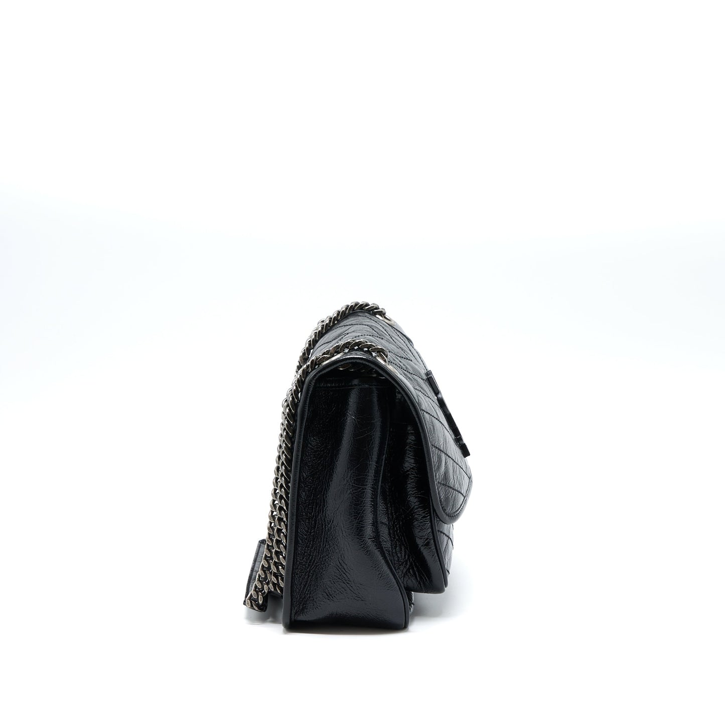 Saint Laurent Medium Niki Chain Purse Aged Calfskin Black Ruthenium Hardware