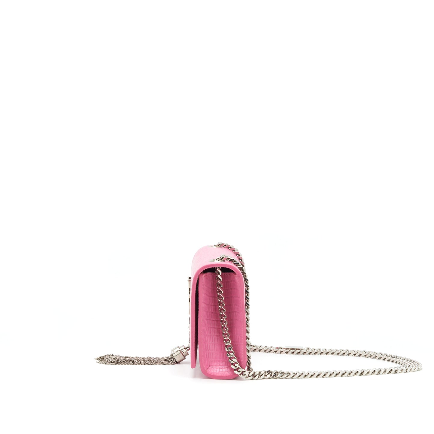 Saint Laurent / Mini Kate Tassel Embossed Calfskin Pink