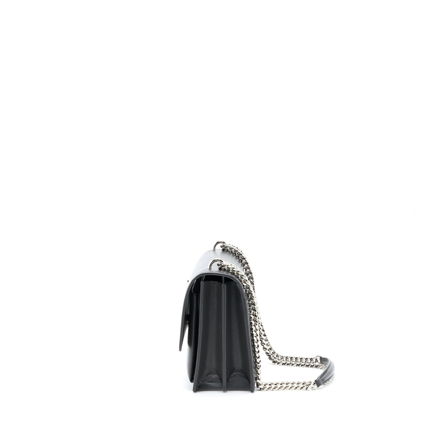Saint Laurent Sunset Chain Purse Calfskin Dark Grey