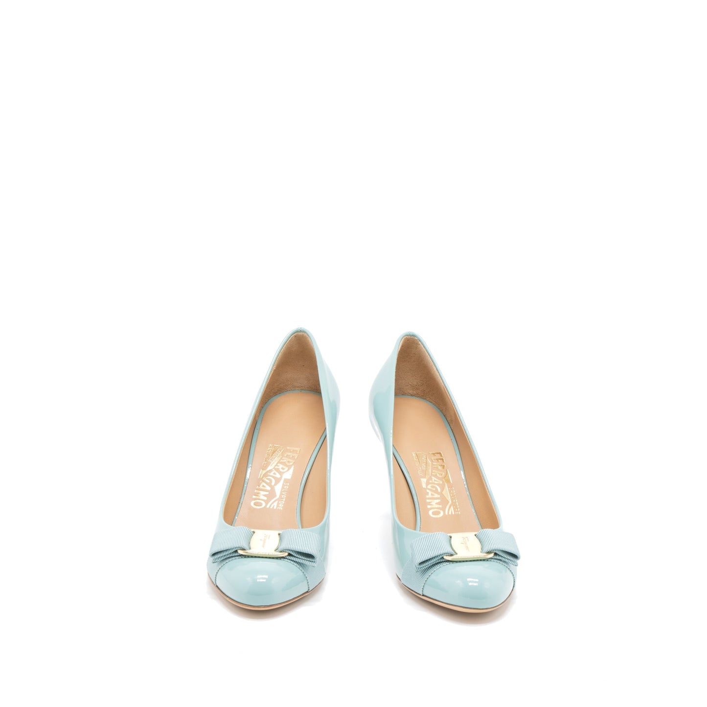 Ferragamo Size 6.5C Carla 70 Pumps Patent Aquarelle