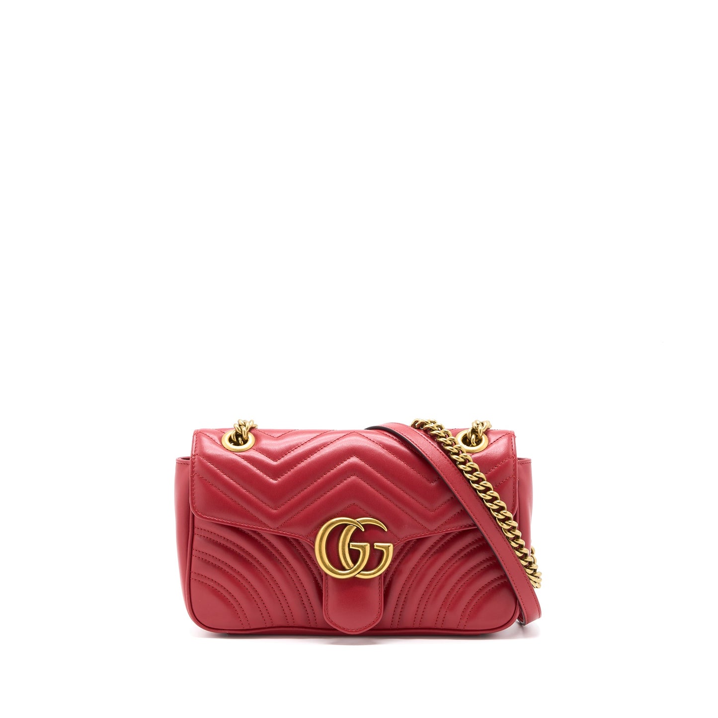 Gucci Small Marmont Matelasse Mini Purse Calfskin Red