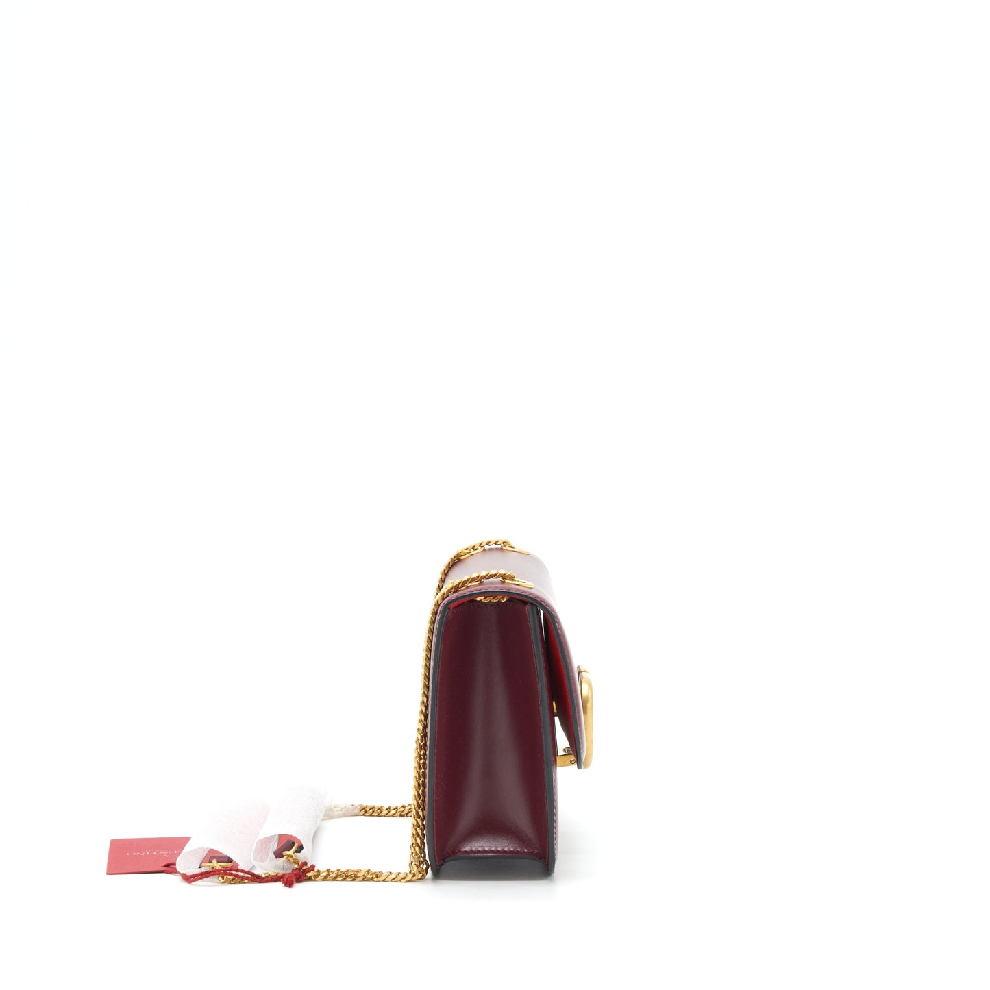 Valentino Vlogo Small Chain Mini Purse Calfskin Dark Red