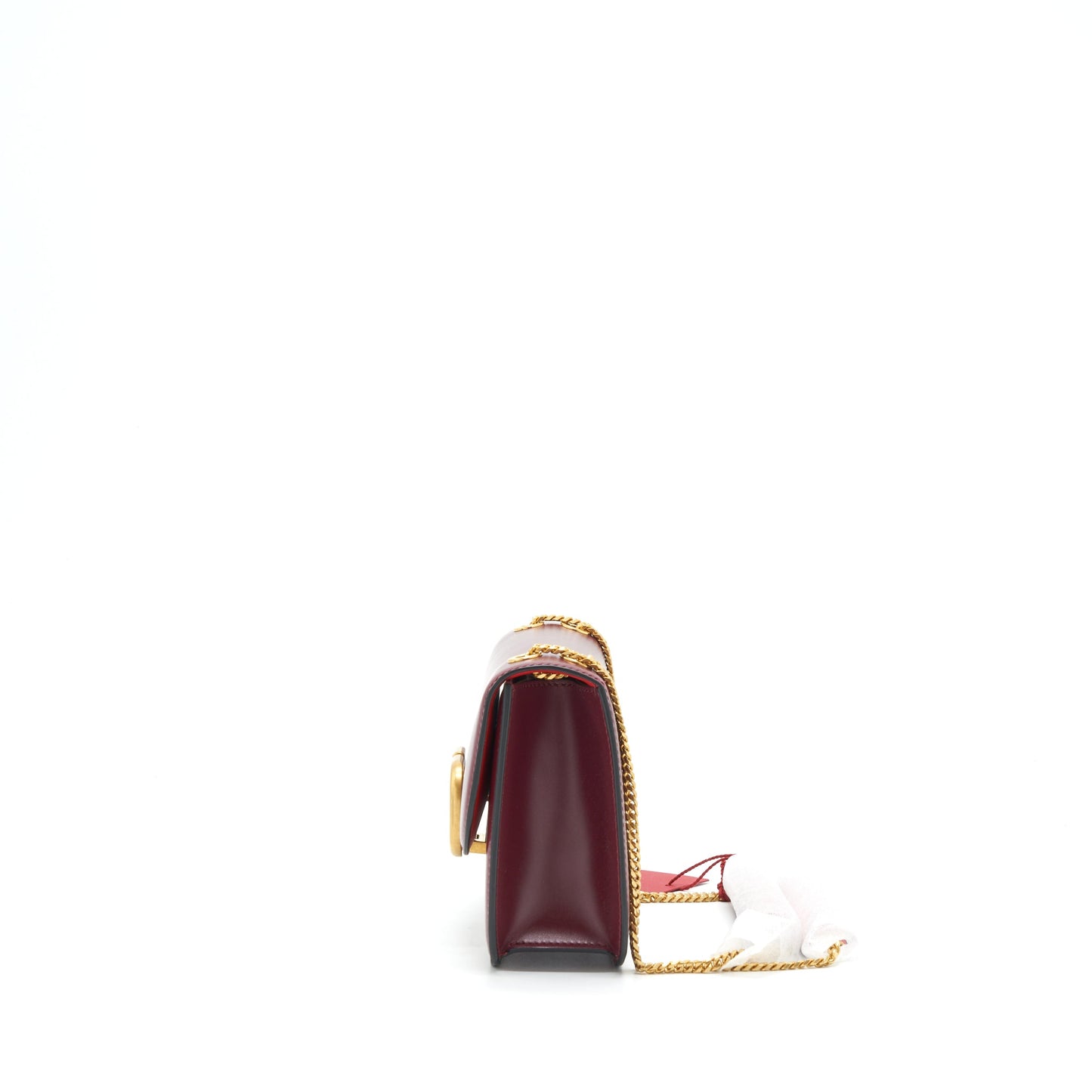 Valentino Vlogo Small Chain Mini Purse Calfskin Dark Red