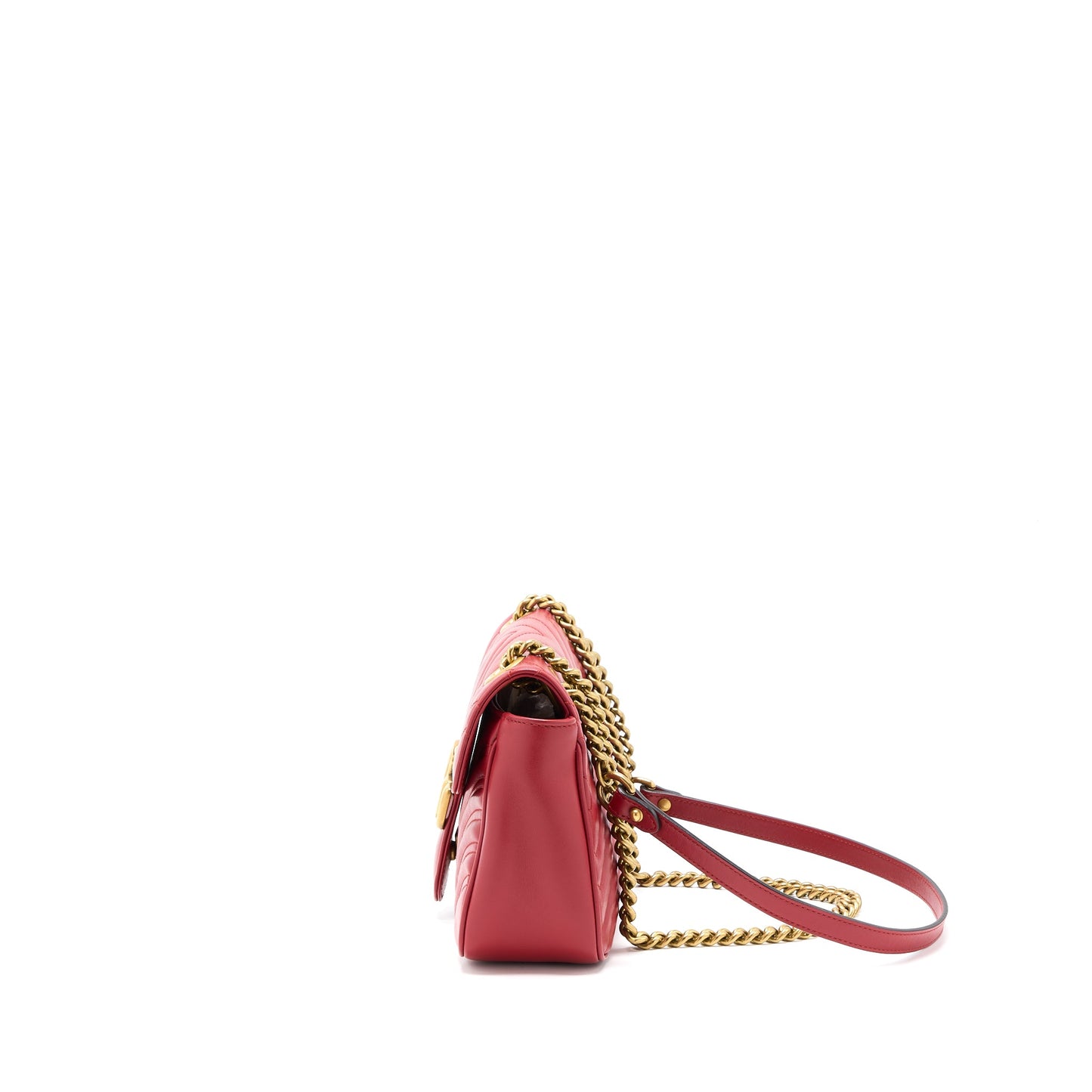Gucci Small Marmont Matelasse Mini Purse Calfskin Red