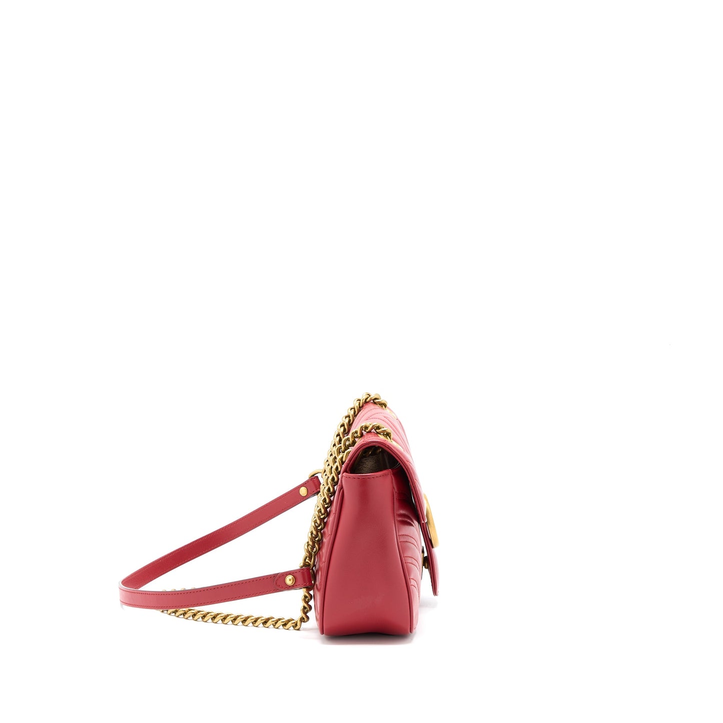 Gucci Small Marmont Matelasse Mini Purse Calfskin Red