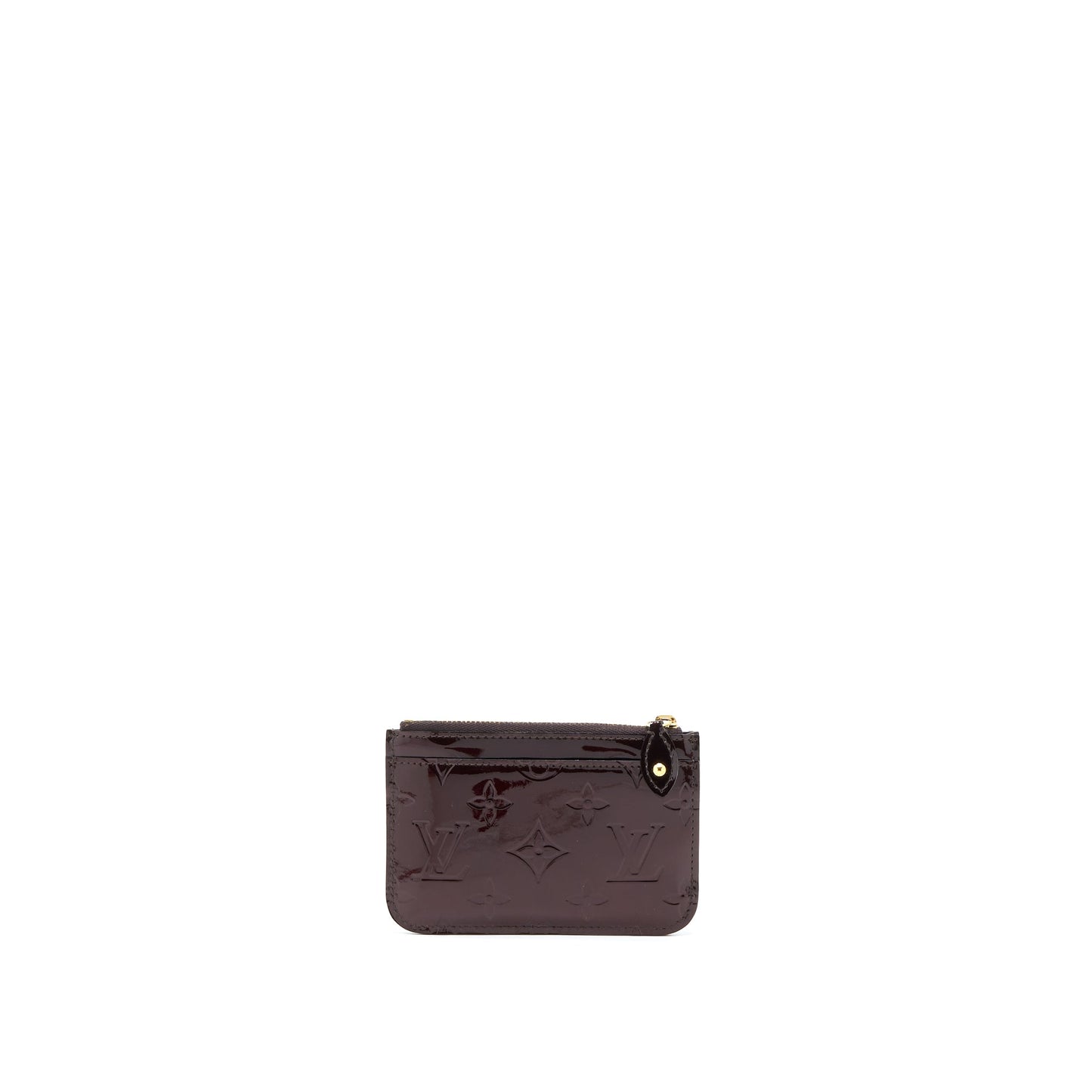 Louis Vuitton Zippy Pouch with Key Chain Patent Dark Red
