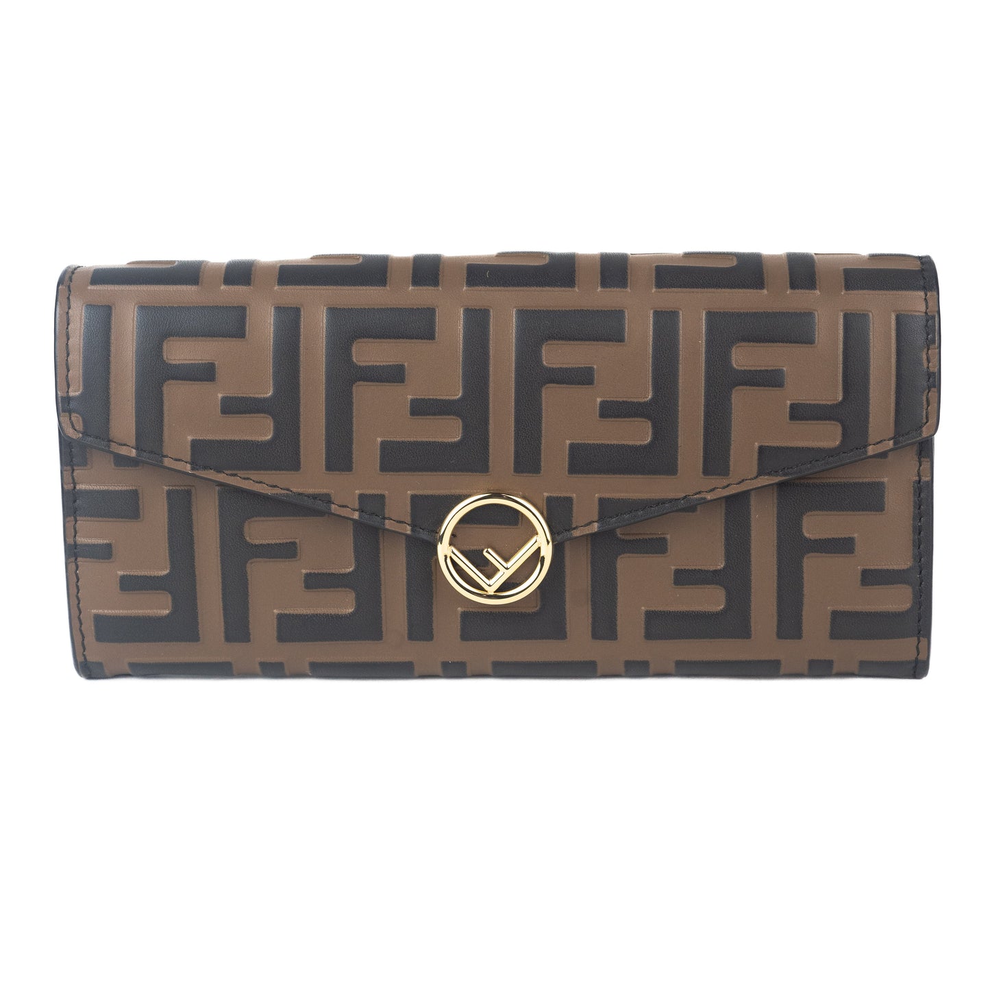 Fendi Continental Wallet in brown leather