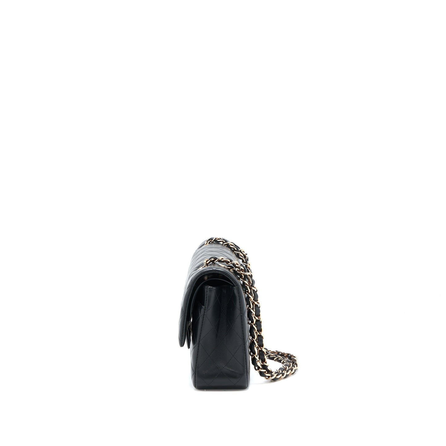 Chanel Medium Classic Flap Bag Lambskin Black RGHW (Microchip)