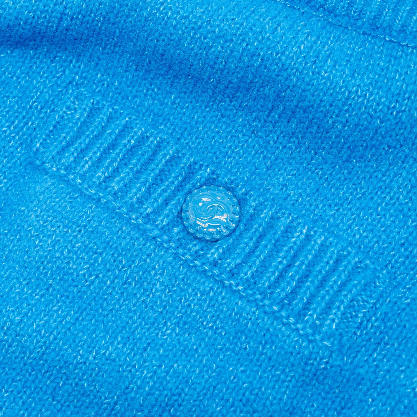 Chanel size 34 top and bottom set wool/ silk/ cashmere blue
