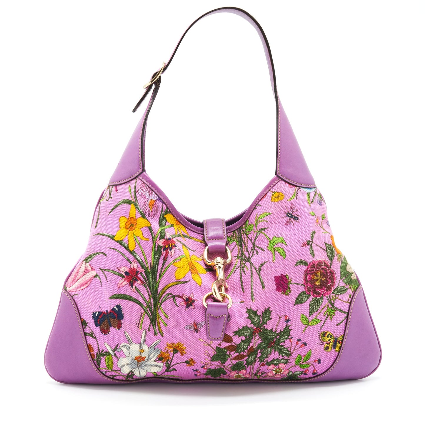 Gucci Flora Jackie Purse Canvas And Leather Multicolour