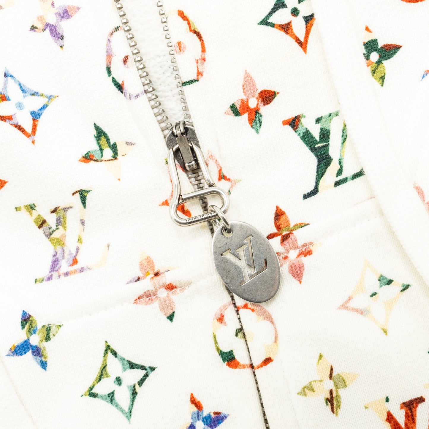 Louis Vuitton Size Monogram Hoodie Jacket Cotton White/Multicolour