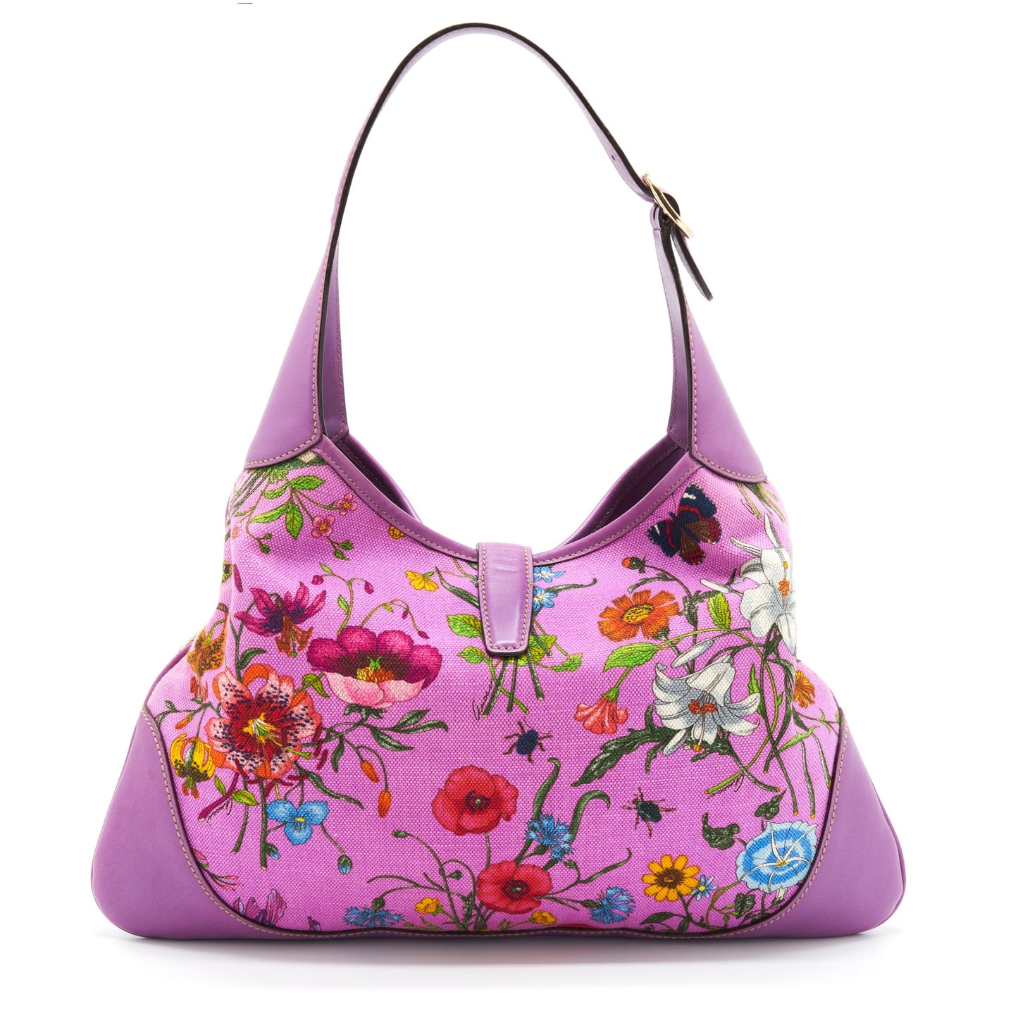 Gucci Flora Jackie Purse Canvas And Leather Multicolour