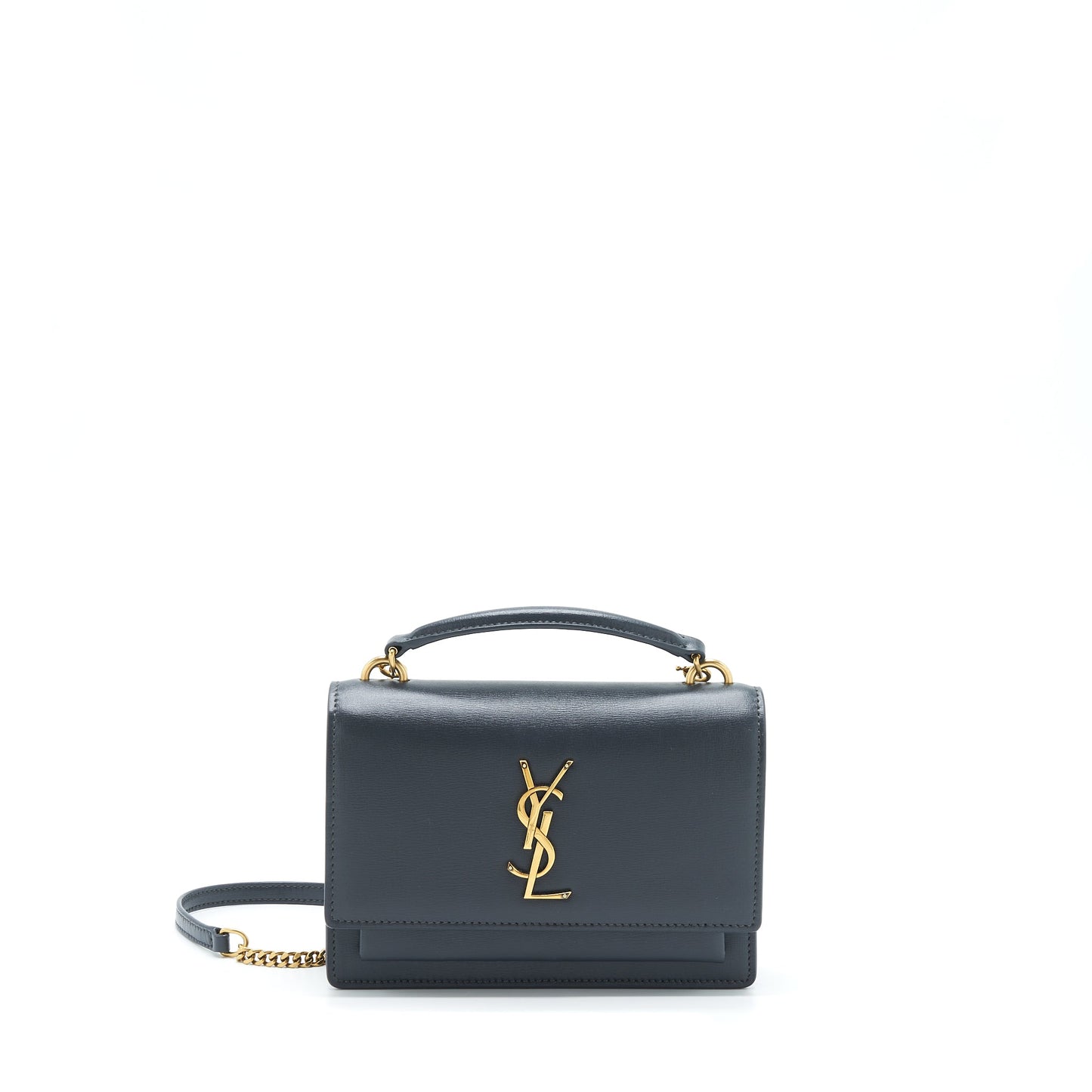 Saint Laurent Sunset Chain Wallet Calfskin Noir