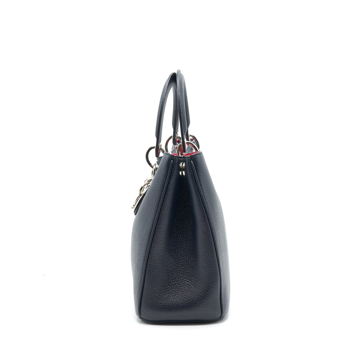 CHRISTIAN DIOR Medium Diorissimo Tote Bag Black Grained Leather SHW