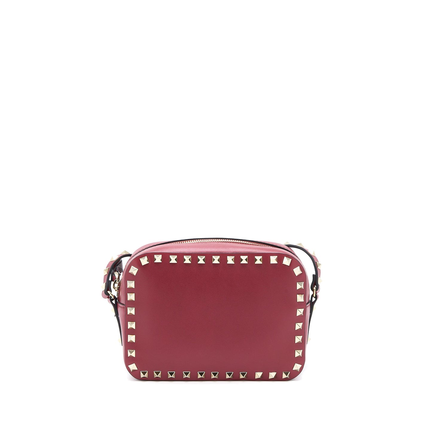 Valentino Rockstud Crossbody Camera Purse Calfskin Red