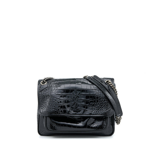 Saint Laurent Medium Niki Chain Purse Patent Black