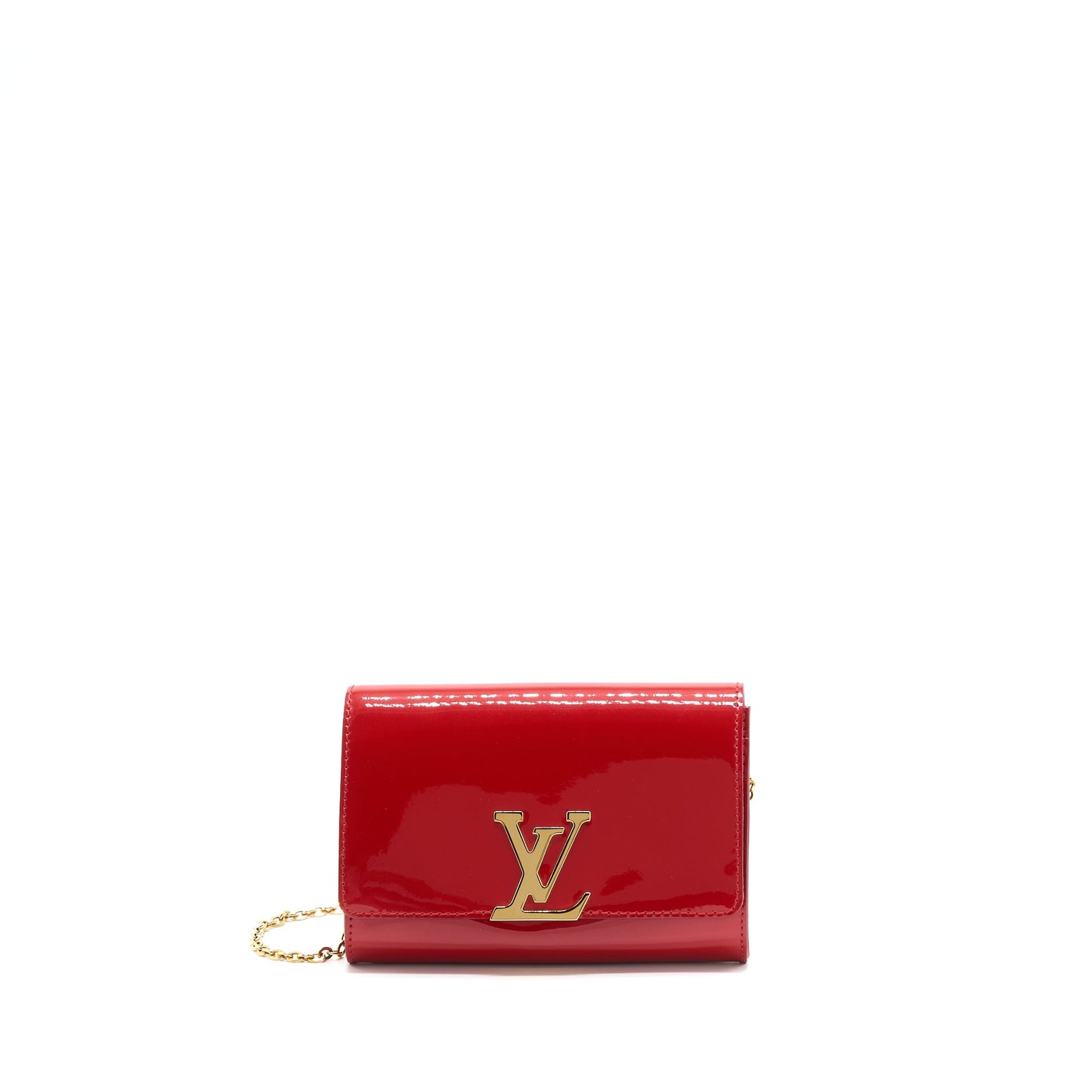 Louis Vuitton Louis Chain Purse Patent Red