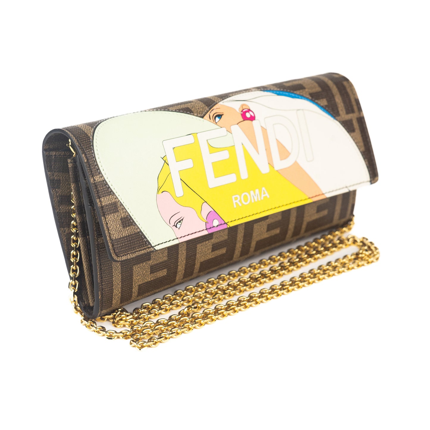 Fendi Continental Brown Wallet on Chain